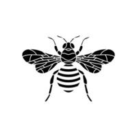 querida abelha ícone. Preto abelha em branco fundo. silhueta. gráfico ilustração do inseto silhueta desenhando para querida produtos, pacote, Projeto. vetor