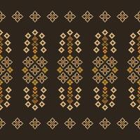 tradicional Preto étnico motivos ikat geométrico tecido padronizar Cruz ponto.ikat bordado étnico oriental pixel Castanho background.abstract, ilustração. textura, decoração, papel de parede. vetor