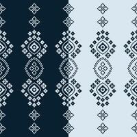 tradicional étnico motivos ikat geométrico tecido padronizar Cruz ponto.ikat bordado étnico oriental pixel marinha azul fundo. abstrato, ilustração. textura, decoração, papel de parede. vetor