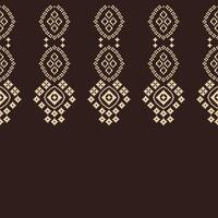 tradicional Preto étnico motivos ikat geométrico tecido padronizar Cruz ponto.ikat bordado étnico oriental pixel Castanho background.abstract, ilustração. textura, decoração, papel de parede. vetor