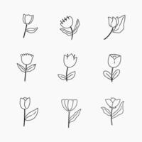 tulipa rabisco linha ilustração vetor