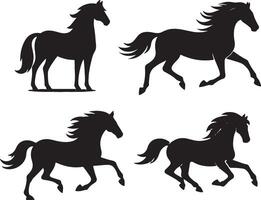 shilhueta cavalo ilustração Preto e branco cor Projeto vetor