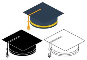 conjunto graduação boné ícone diploma símbolo plano Projeto ilustração vetor
