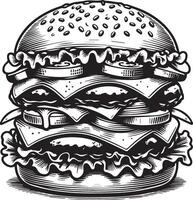 hamburguer silhueta ilustração em branco fundo. hamburguer logotipo vetor