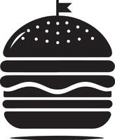 hamburguer silhueta ilustração em branco fundo. hamburguer logotipo vetor