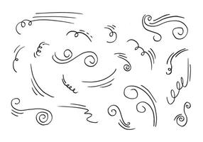 rabisco vento ilustração mão desenhado estilo isolado em branco fundo. vetor