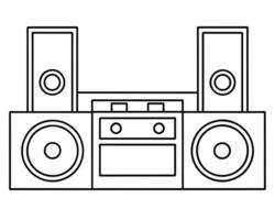 música caixas de som e musical notas mão desenhado vetor