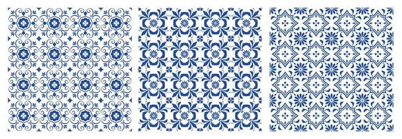 cerâmico cozinha patchwork. desatado impressão do vintage oriental mosaico azulejos, marroquino chão parede decoração com ornamental padrões. textura vetor