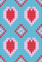 texturizado pastel cor coração forma tricotado desatado fundo vetor