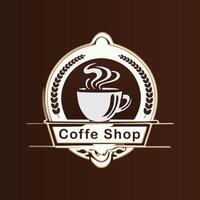 café copo logotipo Projeto com uma copo do café. adequado para logotipo, ícone, sinal, local na rede Internet, imprimir, adesivo, rótulo, aplicativo. editável e redimensionável gráficos elemento. vetor