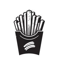 francês fritas ilustração. francês fritas logotipo isolado em branco fundo vetor