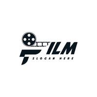uma Preto e branco logotipo para a filme indústria vetor