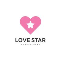 amor Estrela logotipo ícone modelo vetor