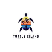 tartaruga ilha logotipo vetor