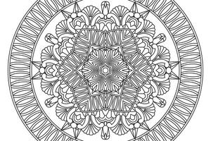 mandala coloração relaxamento e meditação página para crianças e adultos. circular padronizar mandala. decorativo oriental e árabe enfeite étnico estilo. linha arte desenhando coloração página vetor