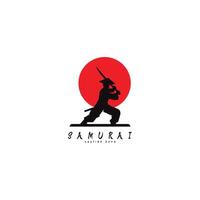 ícones mascote samurai silhueta vetor