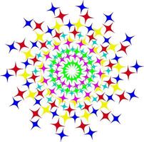 espiral dentro a Formato do multicolorido estrelas em uma branco fundo vetor