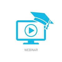 webinar conectados Aprendendo ícone isolado vetor