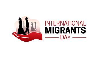 internacional migrantes dia logotipo ícone com homem e mulher vetor