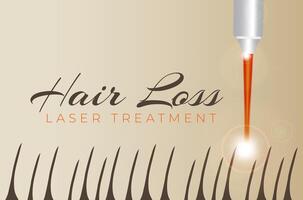 cabelo perda tratamento ilustração com laser vetor