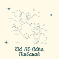 ilustração do eid al-adha cumprimento vetor