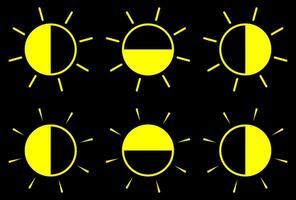Sol ícone símbolo Sol Estágio ilustração. vetor