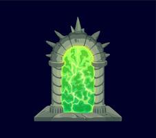 fantasia jogos Magia portal porta, místico túnel vetor