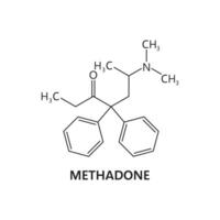 sintético droga Fórmula, metadona estrutura vetor