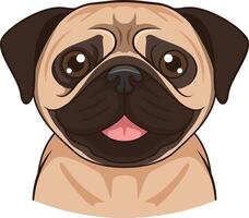 pug cachorro face ilustração vetor