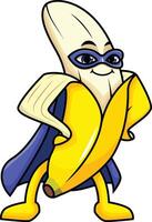 banana Super heroi personagem ilustração vetor