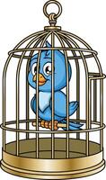 azul pássaro dentro uma cela ilustração vetor