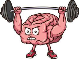 cérebro exercício com barra ilustração vetor