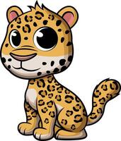 fofa bebê leopardo ilustração vetor