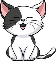 ilustração sorridente de gato fofo vetor
