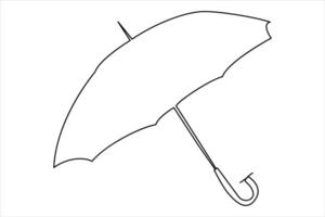 contínuo solteiro linha desenhando do guarda-chuva abstrato guarda-chuva linha arte ilustração vetor