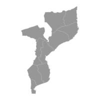Moçambique mapa com administrativo divisões. ilustração. vetor