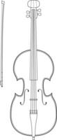 fácil coloração desenho animado ilustração do uma violoncelo isolado em branco fundo vetor