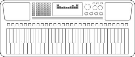 fácil coloração desenho animado ilustração do uma teclado isolado em branco fundo vetor