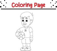 fofa Garoto jogando coloração página. coloração livro para crianças. vetor