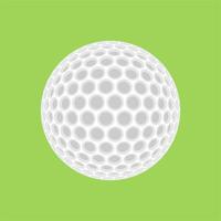 golfe bola ilustração em verde fundo vetor