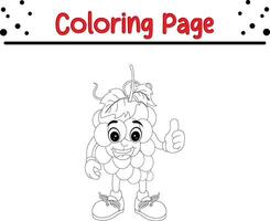 fruta desenho animado personagem coloração página. coloração livro para crianças. vetor