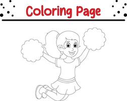 fofa menina coloração página. coloração livro para crianças. vetor