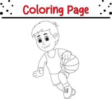 fofa Garoto coloração página. coloração livro para crianças. vetor