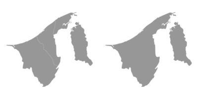 brunei mapa com administrativo divisões. ilustração. vetor