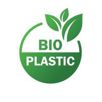 bio plástico logotipo ícone. rótulo verde eco amigáveis Projeto vetor