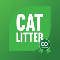 gato lixo co 2 reduzido logotipo vetor