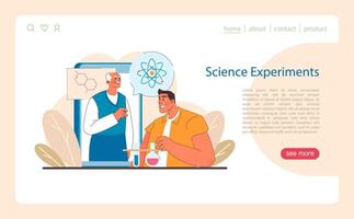 Ciência noivado conceito. interativo Aprendendo com experimentos e descobertas dentro química e física. vetor