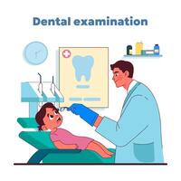 criança dental Verifica acima. ilustração vetor