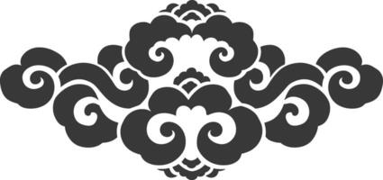 silhueta chinês nuvem símbolo Preto cor só vetor