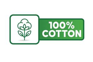 100 algodão rótulo natural fibra placa estoque ilustração vetor